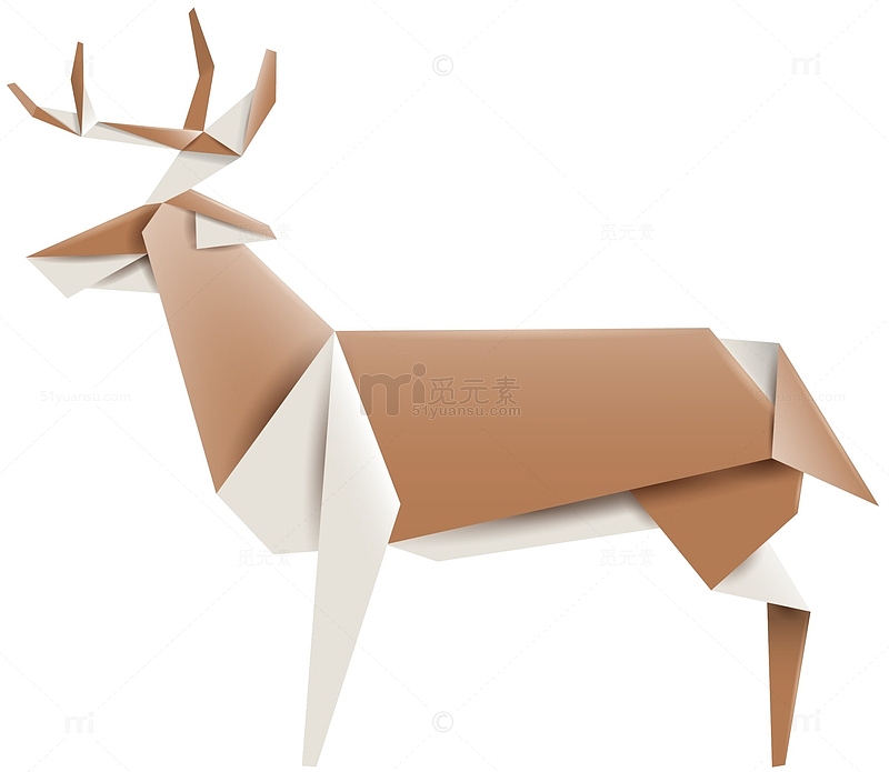 褐色圣诞节折纸麋鹿