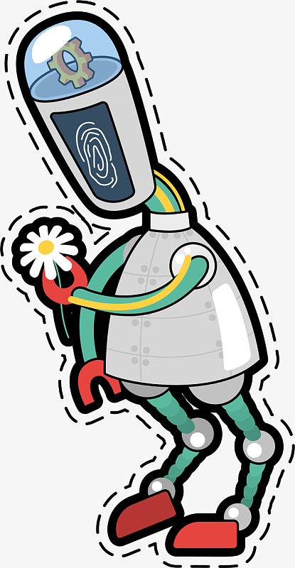 可爱科技智能手机png卡通高科技机器人装饰图案png矢量机器人png热门