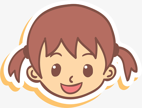 微笑卡通女孩贴纸