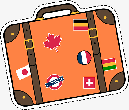 卡通时尚复古行李箱