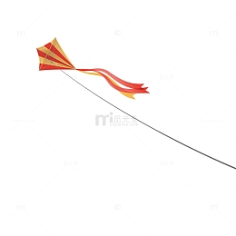 卡通条纹风筝矢量图