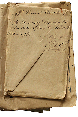 泛黄英文字迹信封