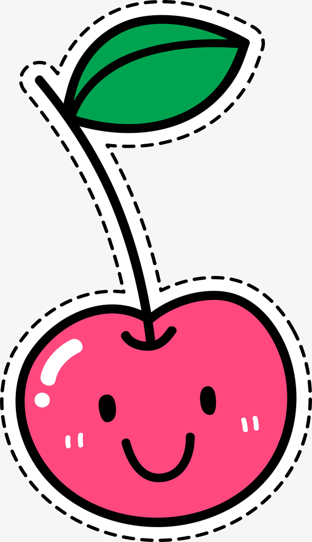 手绘樱桃水果装饰图案