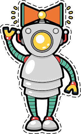 卡通人工智能免抠机器人png贴纸