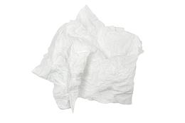 一张揉成团的白色纸巾实物