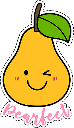 手绘梨子水果贴纸