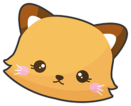 卡通棕色猫咪头像贴纸