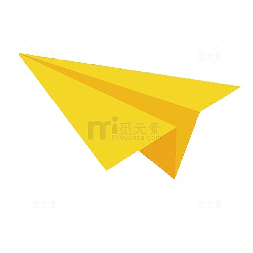 黄色手绘板纸飞机