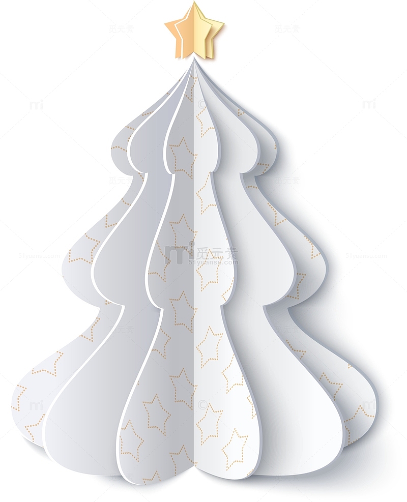 白色星星圣诞树