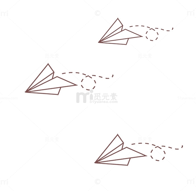 白色简约纸飞机装饰图案