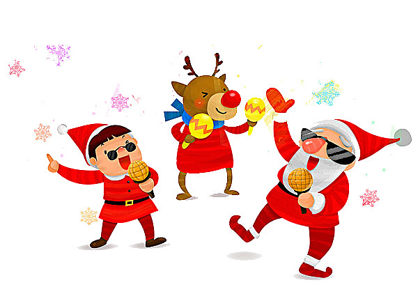 卡通圣诞老人跳舞