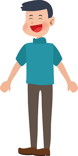 卡通欢乐男士矢量素材