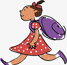 简笔画背书包走路的女孩侧面