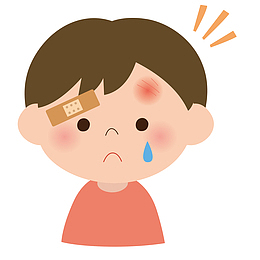 一个感冒的小孩子不舒服免扣矢量