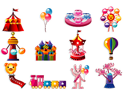 游乐场项目设施图标元素