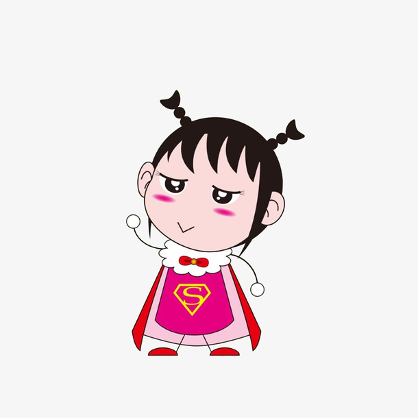 卡通小孩女超人素材