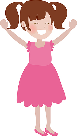 卡通小女孩人物矢量素材