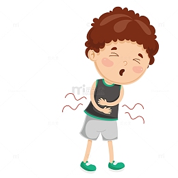 感冒儿童免扣矢量图