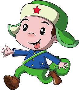 小孩笑着去上学