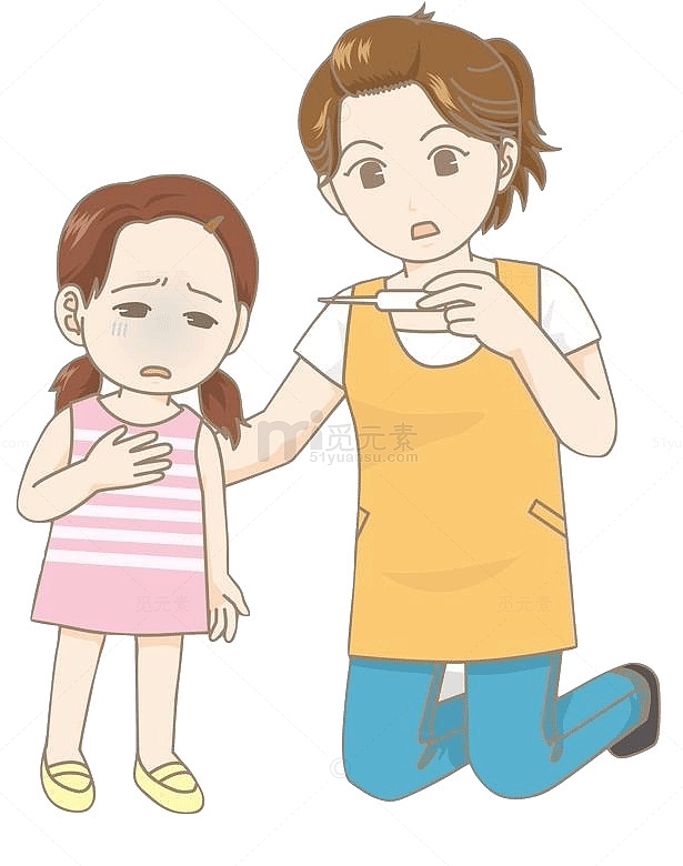 小孩感冒生病医院吃药发烧流鼻涕
