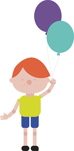 拿气球的小孩矢量图