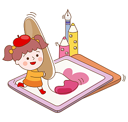 小孩在画板上画画图标
