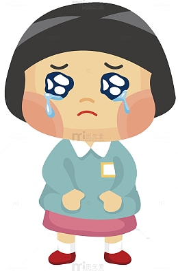 矢量伤心哭泣的小孩