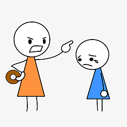 发火骂人的女孩流泪跑走的男孩