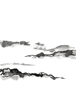 中国风清明水墨山水画