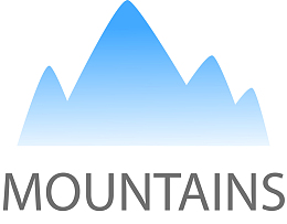 蓝色渐变创意山脉设计图