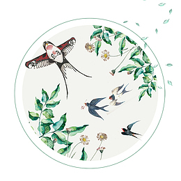 春季踏青风筝燕子元素