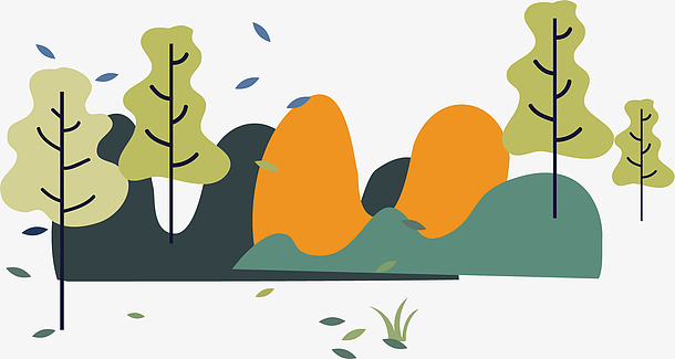 手绘山水装饰素材_手绘山水装饰图片元素-觅元素