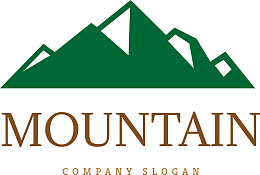 绿色卡通山峰创意图