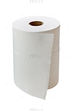 白色圆形带皱纹的卷纸实物