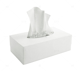 纯白色纸质包装的抽纸巾实物