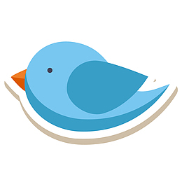 卡通蓝色的小鸟贴纸设计