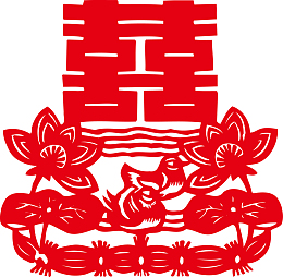 红色大喜贴纸素材图