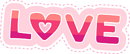 LOVE粉色贴纸