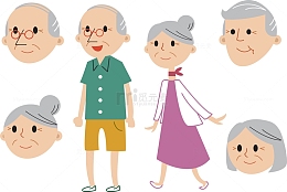 卡通老人和头像