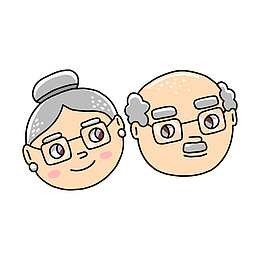 眼镜老人简笔画