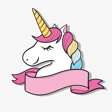 彩色独角兽头像矢量图