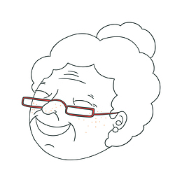 和蔼老太太简笔画