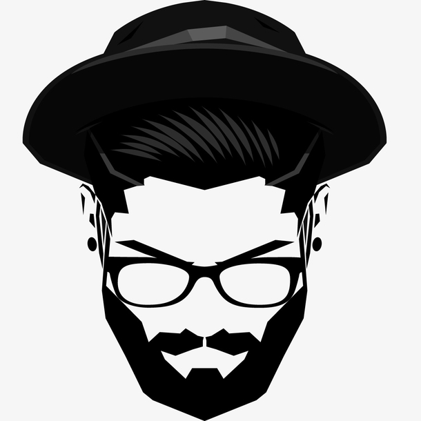 帅气眼镜男人剪影