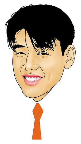 微笑的西装男头像时尚风格卡通画