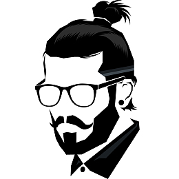 帅气眼镜男人剪影