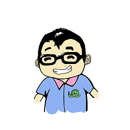 卡通带眼镜笑眯眯的男生素材
