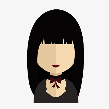 黑色头发卡通人物设计