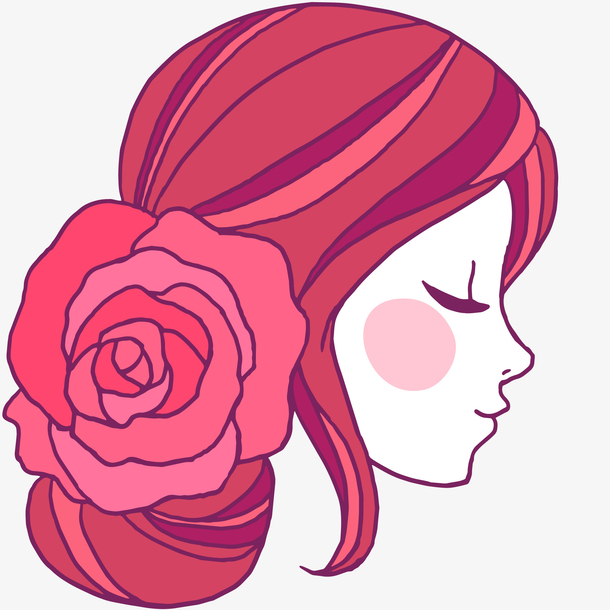 女子spa会所装饰矢量图