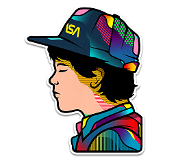 卡通装饰人物介绍海报设计侧脸