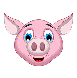 粉色卡通动物头像
